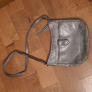 Frye gray leather purse